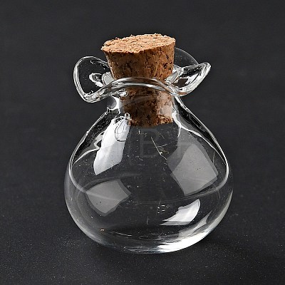 Lucky Bag Shape Glass Cork Bottles Ornament X1-AJEW-A039-02B-1