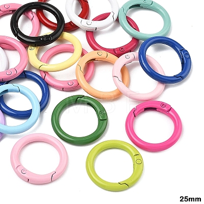 20Pcs Spray Painted Eco-Friendly Alloy Spring Gate Rings FIND-YW0017-98-1