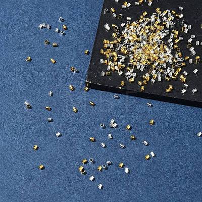 1200Pcs 2 Colors Brass Crimp Beads KK-FS0001-37-1