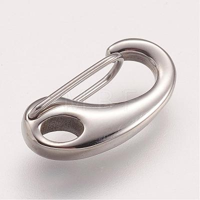 304 Stainless Steel Push Gate Snap Keychain Clasp Findings STAS-F083-07P-1