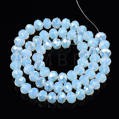 Electroplate Glass Beads Strands X-EGLA-A034-J8mm-A10-1