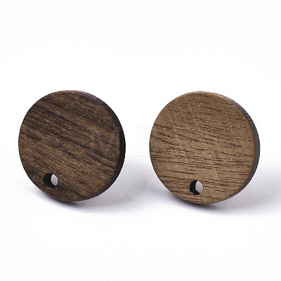 Walnut Wood Stud Earring Findings MAK-N033-008-1