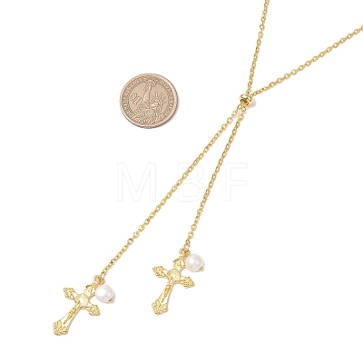 Natural Colorful Tourmaline Dice Beaded Lariat Necklaces NJEW-JN05912-1