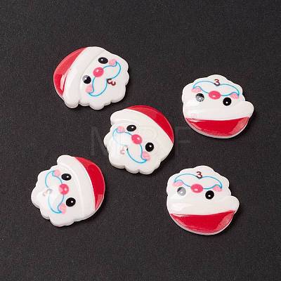 Christmas Themed Opaque Resin Cabochons CRES-P022-03-1