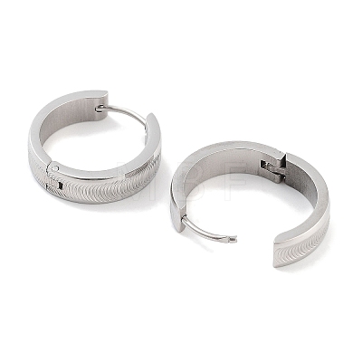 Tarnish Resistant 304 Stainless Steel Textured Huggie Hoop Earrings for Women EJEW-C096-34P-1