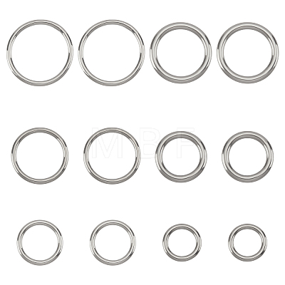 Unicraftale 12Pcs 6 Style 304 Stainless Steel Linking Rings STAS-UN0032-06-1