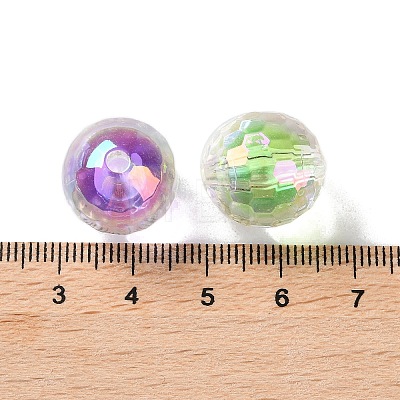 UV Plating Rainbow Iridescent Acrylic Beads OACR-H112-16B-1