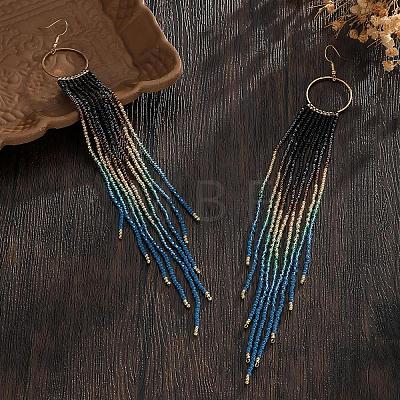 Bohemian Handmade Glass Seed Beads Dangle Earrings YY2599-1