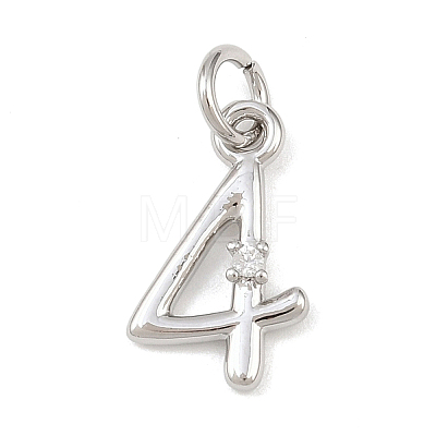 Brass Micro Pave Clear Cubic Zirconia Charms KK-P339-27P-04-1