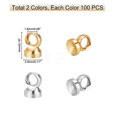   200pcs 2 Colors Brass Bead Cap Pendant Bails KK-PH0002-25-1