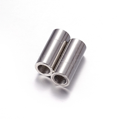 304 Stainless Steel Magnetic Clasps with Glue-in Ends STAS-K006-10C-1