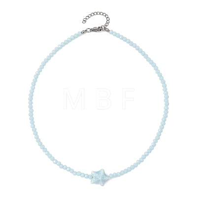 3Pcs 3 Colors Ocean Handmade Porcelain Starfish Glass Beaded Necklaces for Women NJEW-JN06392-1