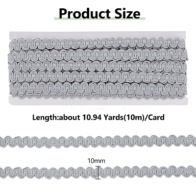 10M Polyester Wavy Fringe Trim Ribbon OCOR-WH0082-149-1