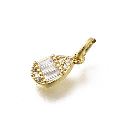 Brass Micro Pave Cubic Zirconia Charms KK-P295-33G-1