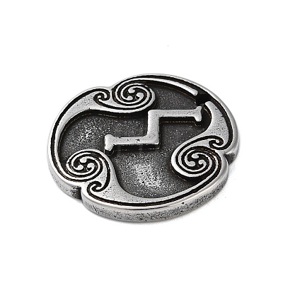 Rune Letters Alloy Pendants PALLOY-S193-01AS-16-1