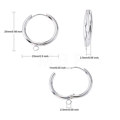 201 Stainless Steel Huggie Hoop Earring Findings STAS-P283-01I-S-1