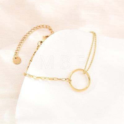 304 Stainless Steel Ball Chain & Box Chain Bracelets BJEW-D460-02G-1