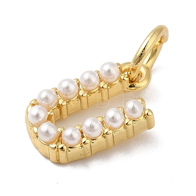 Rack Plating Brass with ABS Plastic Imitation Pearl Charms KK-B092-30U-G-1