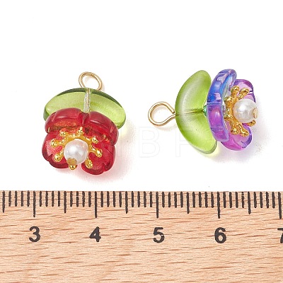 Baking Paint Glass Pendants PALLOY-JF05210-1