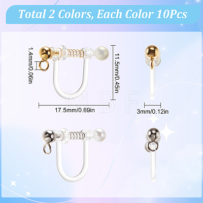 20Pcs 2 Colors Plastic Clip-on Earring Findings STAS-SC0004-91-1