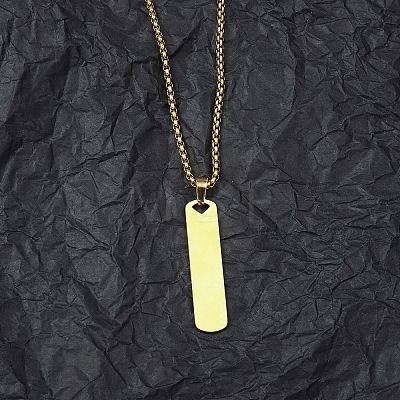 Vacuum Plating 201 Stainless Steel Pendant Necklaces for Man NJEW-Q336-03E-G-1