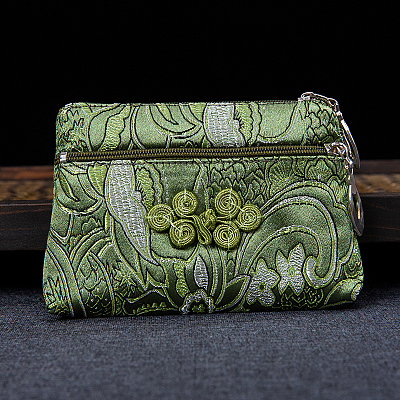 Rectangle Chinese Style Silk Zipper Pouches PW-WG4E159-08-1