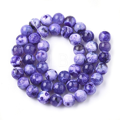 Natural Fire Crackle Agate Beads Strands G-S346-8mm-20-1