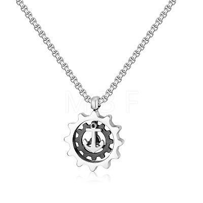 304 Stainless Steel Pendant Necklaces for Men WGABBDF-02-1