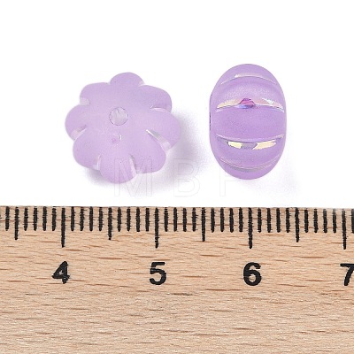 Frosted Transparent Acrylic Beads OACR-P029-03B-04-1