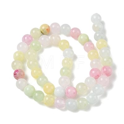 Natural Colorful Green Jade Beads Strands G-G757-01-8mm-1