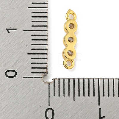 Brass Pave Cubic Zirconia Three Flat Round Links Connector Charms KK-P277-52A-A-1