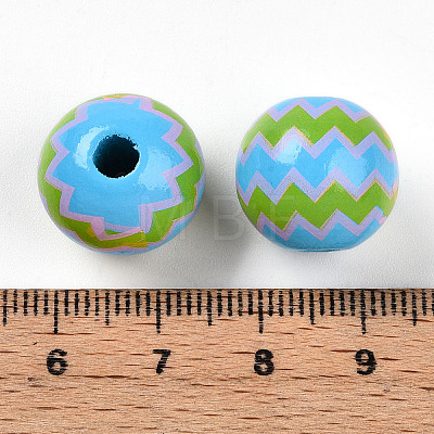 Easter Theme Printed Wood Beads WOOD-T032-22A-1