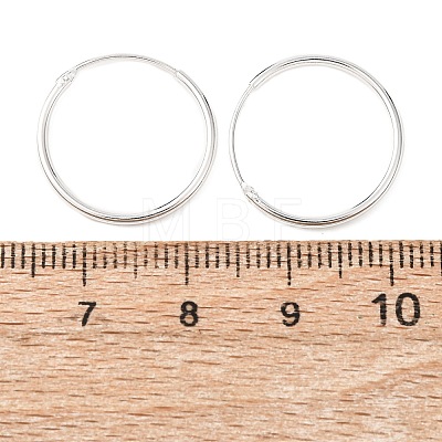 925 Sterling Silver Huggie Hoop Earrings EJEW-C179-05A-S-1