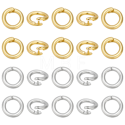 60Pcs 2 Colors Brass Open Jump Rings KK-BC0015-81-1