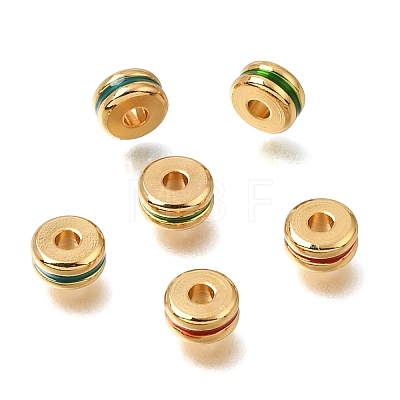 Brass Enamel Beads KK-G605-05G-1