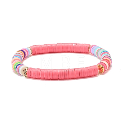 Handmade Polymer Clay Heishi Beads Stretch Bracelets Set BJEW-JB07516-1