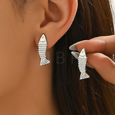 304 Stainless Steel Stud Earrings for Women EJEW-F410-01P-1