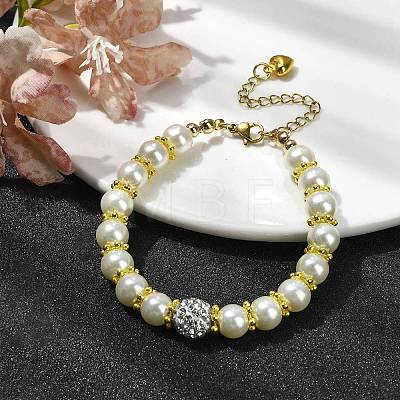 Glass Imitation Pearl Beaded Bracelets for Women BJEW-JB10034-01-1