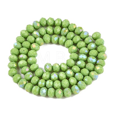 Electroplate Opaque Solid Color Glass Beads Strands EGLA-A044-P6mm-L30-1