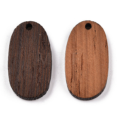 Natural Wenge Wood Pendants WOOD-T023-84-1