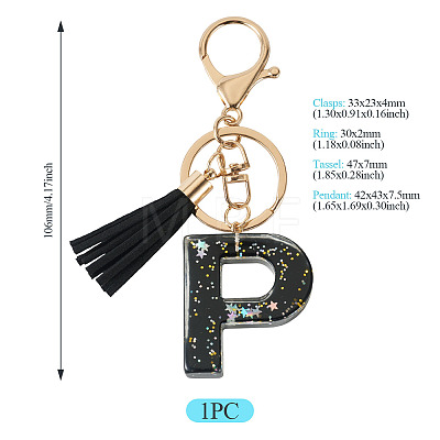 1Pc Resin Letter Keychains KEYC-TADJ0001-09P-1