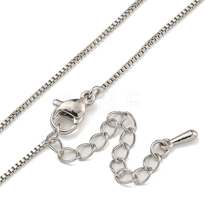 Brass Box Chain Necklaces for Women NJEW-U011-05P-1