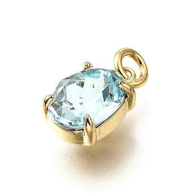 Brass Glass Charms KK-V011-33G-1