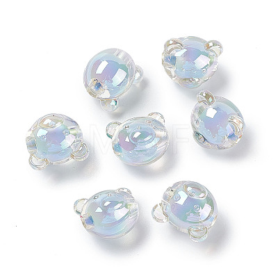 UV Plating Rainbow Iridescent Acrylic Beads X1-OACR-H015-11-1
