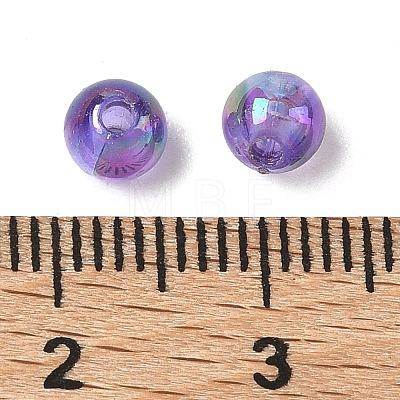 Medium Orchid AB Color Transparent Acrylic Round Beads X-PL732-10-1