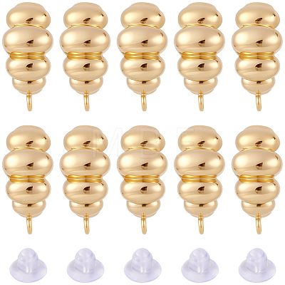 10Pcs Brass Stud Earring Findings KK-BBC0023-22-1