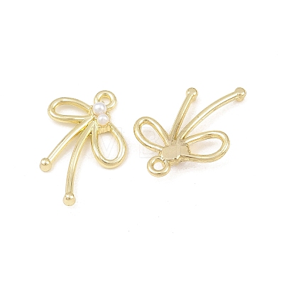 Alloy with ABS Plastic Imitation Pearl Pendants AL-CBA15FB-16G-1