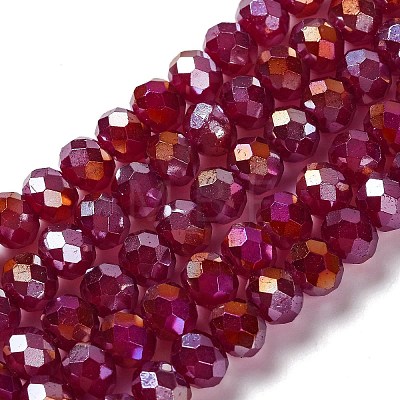 Baking Electroplate Glass Beads Strands LS-DGLA-A039-J6MM-B19-1
