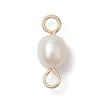 Natural Freshwater Pearl Potato Connector Charms PALLOY-JF03201-01-1