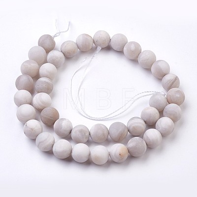 Natural White Agate Bead Strands G-J376-02-10mm-1